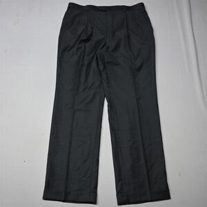 Bespoke‎ 36x30 Gray Perinnial Super 110s Pleated Cuffed Wool Mens Dress Pants